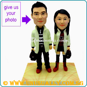 Custom 3D Caricature Fashionable Couple Figurines - 19-21CM Tall